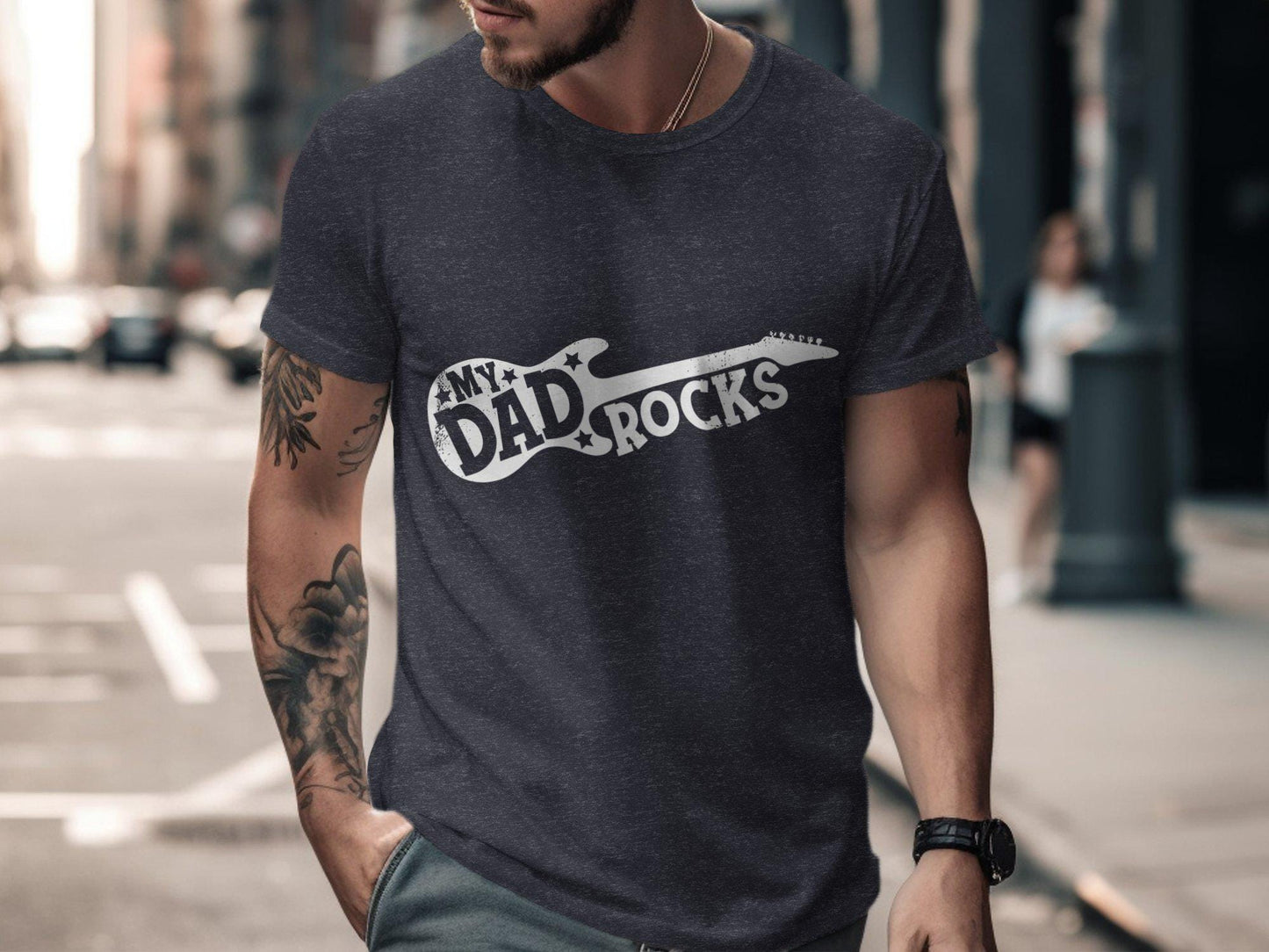 My Dad Rocks Guitar T-Shirts, Fathers Day Gift, Rock Star Dad, Musician Dad Tee, Dad Birthday Gift, Cool Dad Shirts, Unique Dad T-Shirts