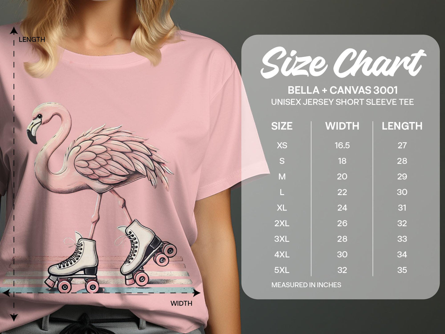 Flamingo Roller Skate T-Shirt, Quirky Animal Design