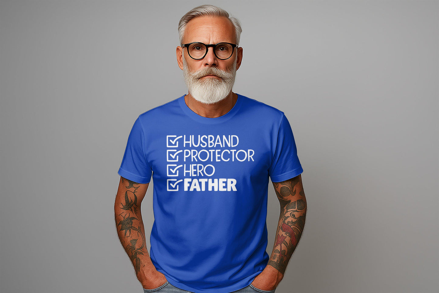 Hero Father T-Shirt: Husband Protector Dad Tee