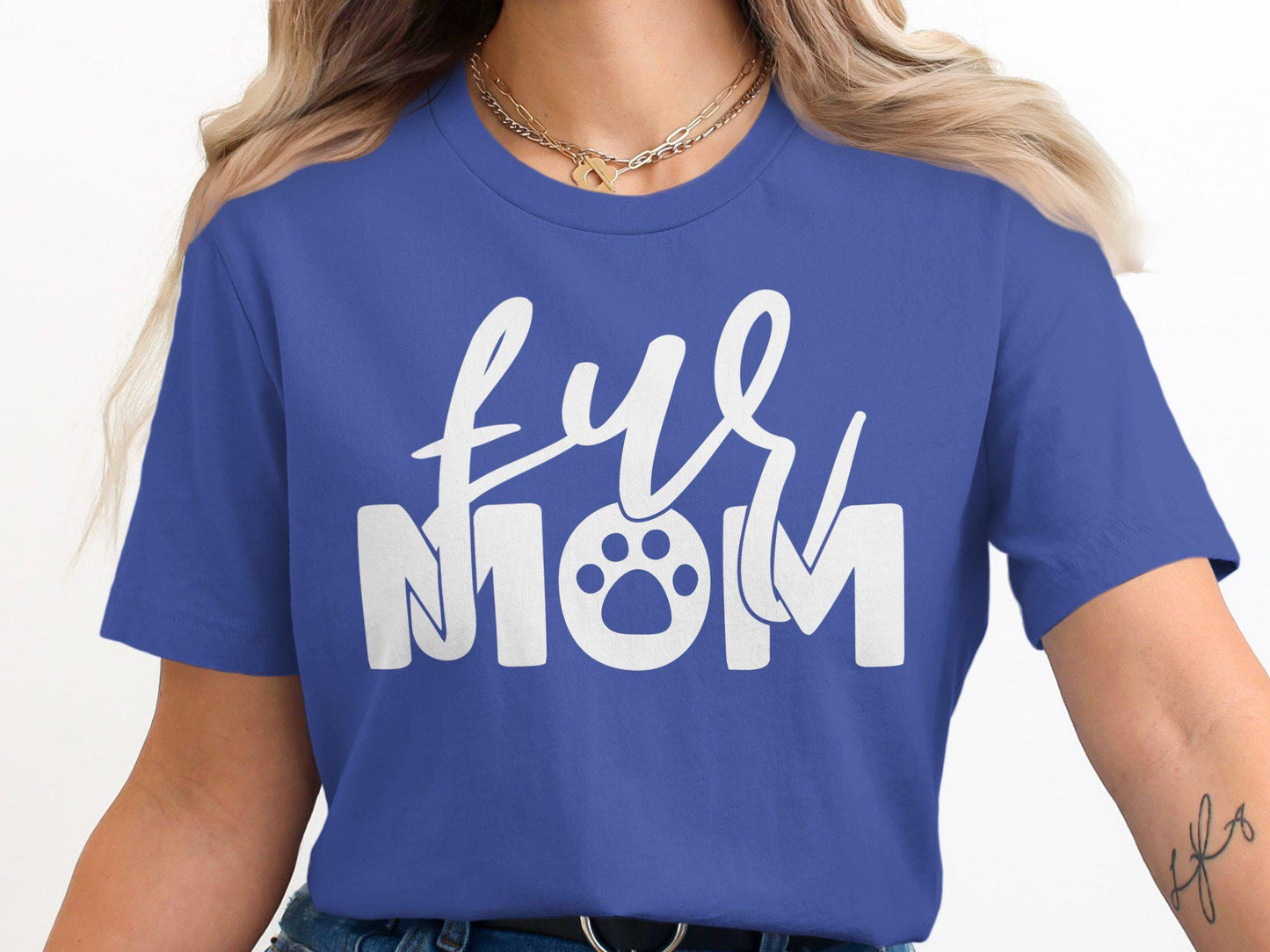 Fur Mom T-Shirt: Paw Print Tee, Animal Lover Gift