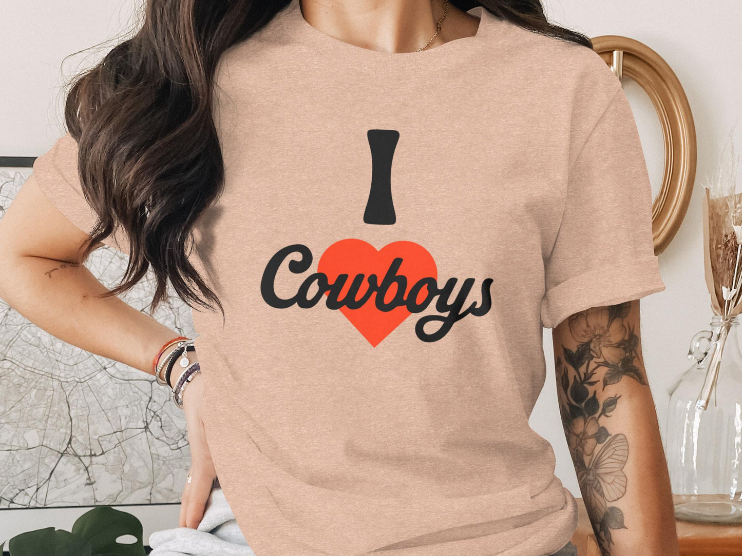 I Love Cowboys T-Shirt, Football Fan Tee
