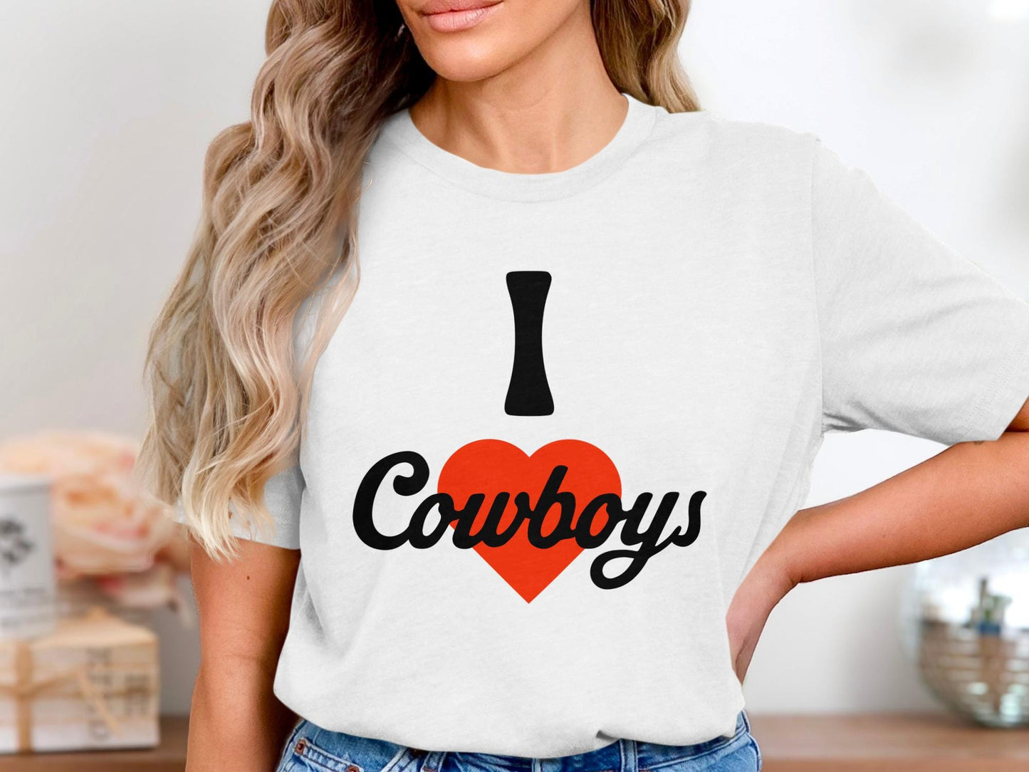 I Love Cowboys T-Shirt, Football Fan Tee