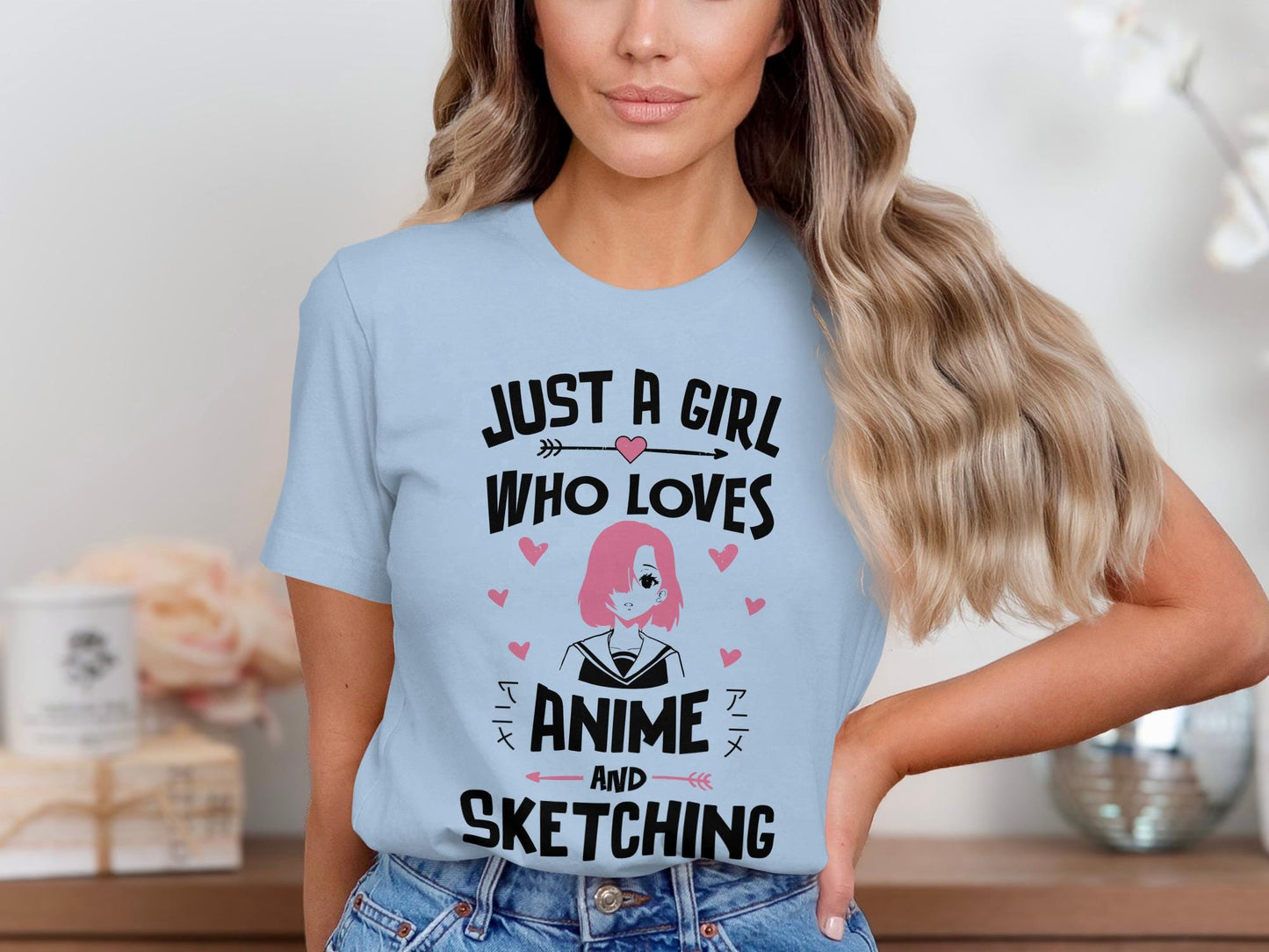 Anime Girl Sketching T-Shirt, Manga Art Tee, Anime Fan Gift