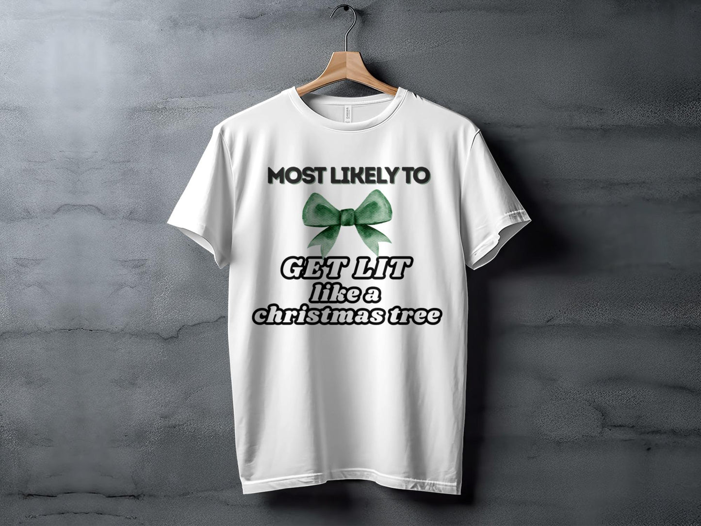 Funny Christmas T-Shirt, Most Likely To Get Lit Tee