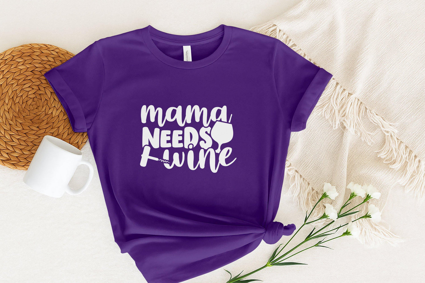 Mama Needs Wine T-Shirt: Funny Mom Graphic Tee