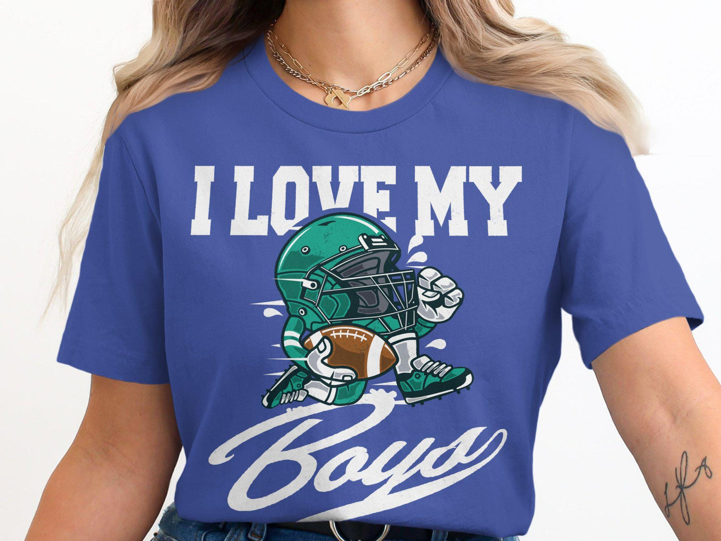 I Love My Boys Football Mom T-Shirt: Sports Fan Apparel