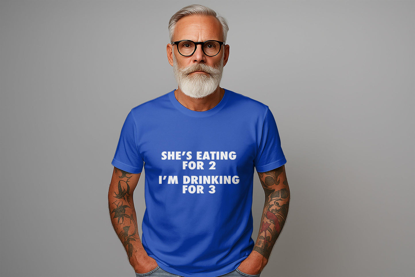 Shes Eating For 2 T-Shirts, Im Drinking For 3 T-Shirts, Funny Gift For Dad, Fathers Day T-Shirts, Pregnancy T-Shirts, New Dad Shirts