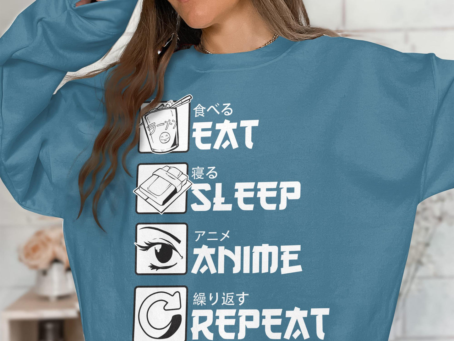 Eat Sleep Anime Repeat T-Shirt, Otaku Graphic Tee