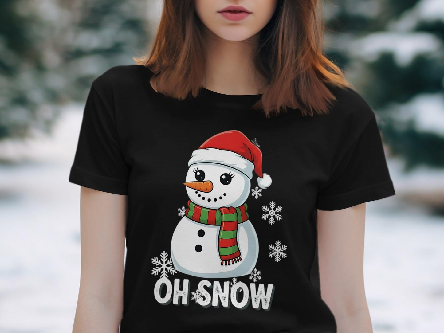 Oh Snow Cute Snowman T-Shirt, Holiday T-Shirt, Christmas T-Shirt, Winter T-Shirt, Festive T-Shirt, Seasonal T-Shirt