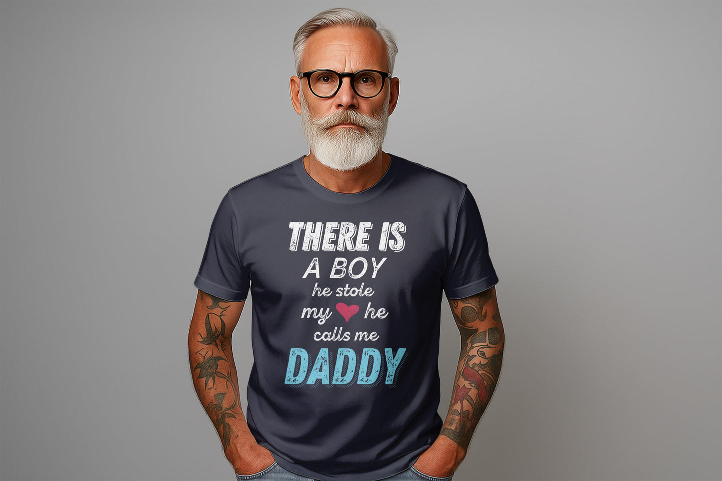 Father's Day T-Shirts, Gift for Dad, Boy Stole My Heart, Daddy T-Shirts, Dad T-Shirts, Cute Dad T-Shirts
