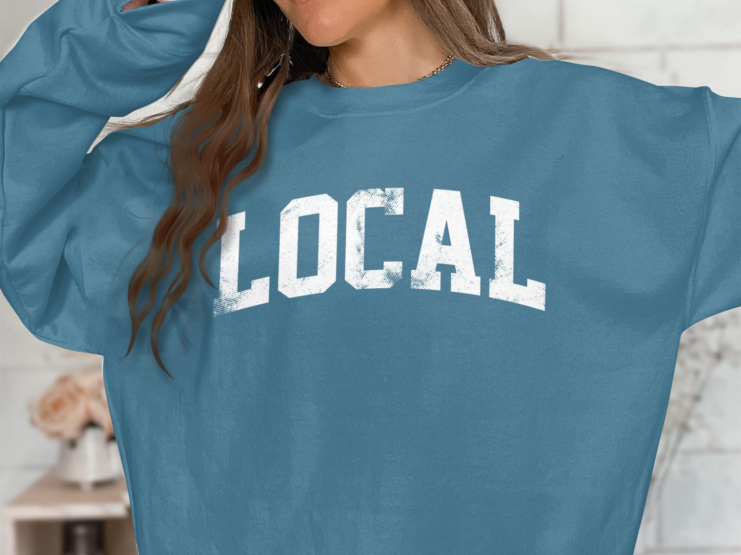 Distressed Local Graphic Tee, Urban Style Unisex T-Shirt