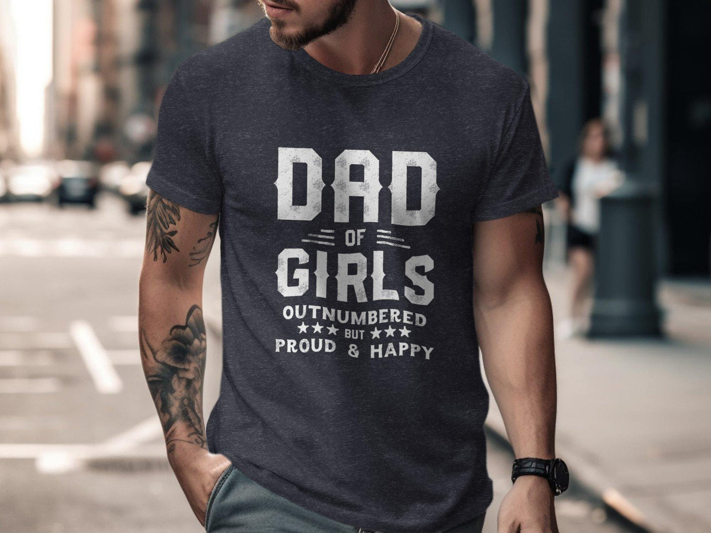 Dad Of Girls T-Shirts, Outnumbered Dad Shirt, Proud Father, Happy Dad Tees, Fathers Day Gift, Girl Dad, Funny Dad Shirt, Girl Dad Gifts