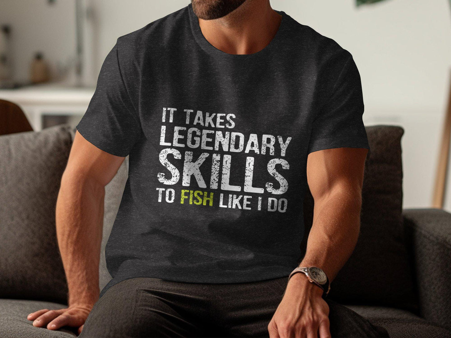 Legendary Skills Fishing T-Shirt: Humorous Fisherman Tee