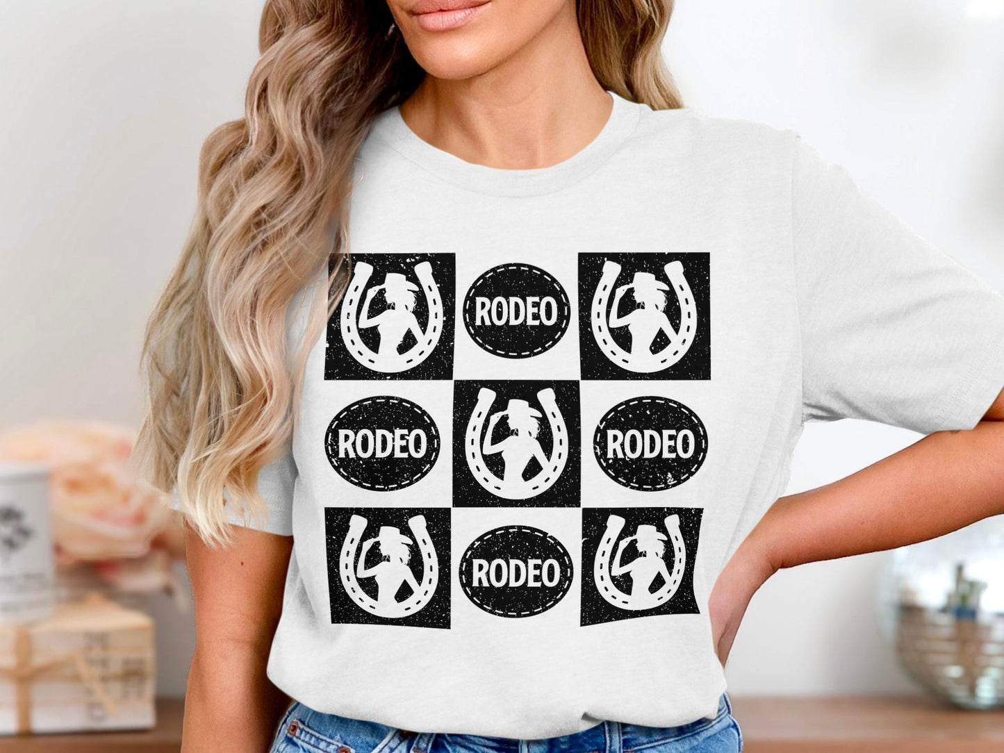 Rodeo Cowgirl T-Shirt, Horse Shoe Graphic Tee