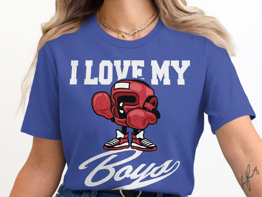 Boxing Mom T-Shirt: I Love My Boys, Sports Mom Tee