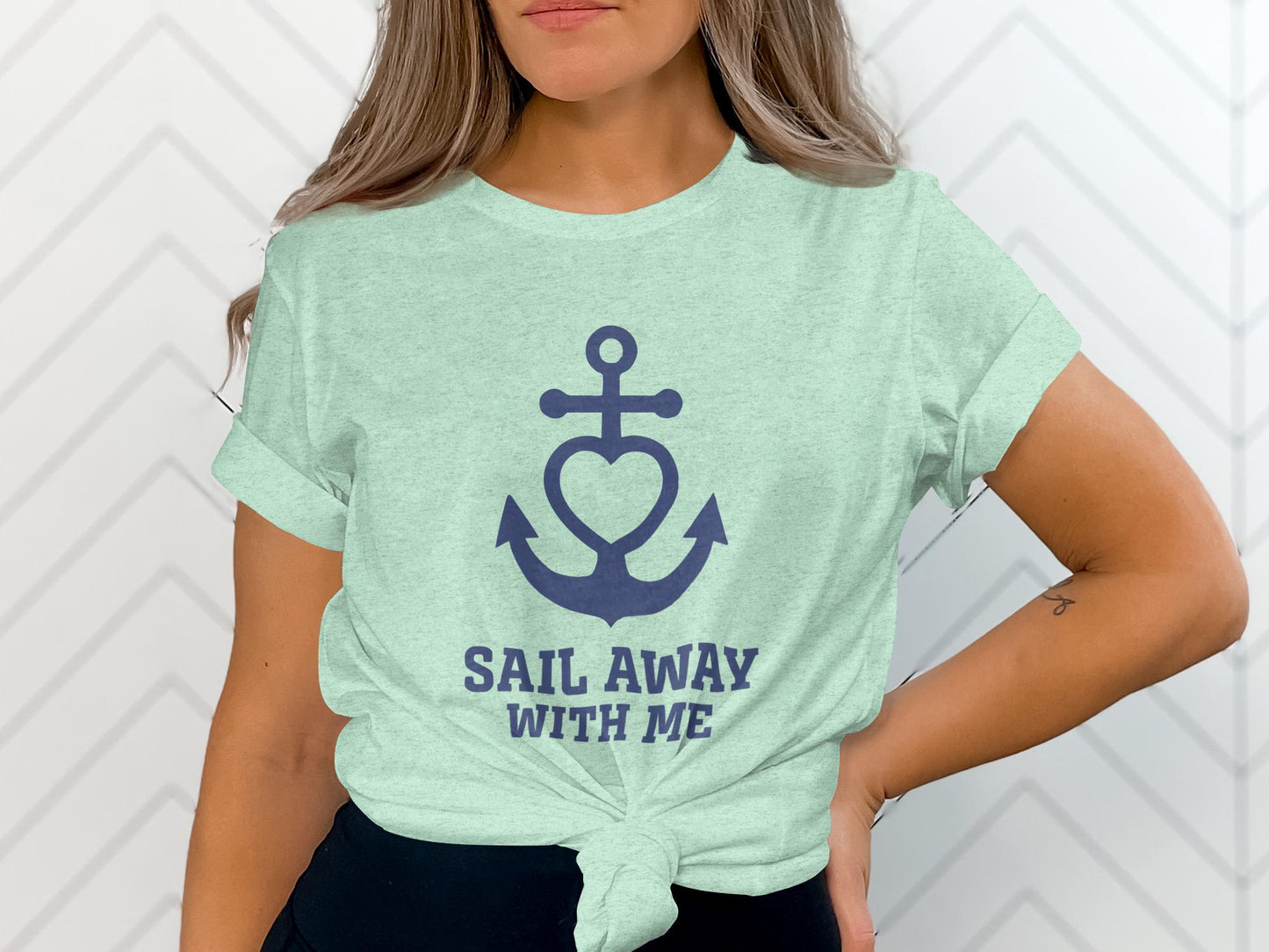 Nautical Anchor Heart T-Shirt, Ocean Lover Gift