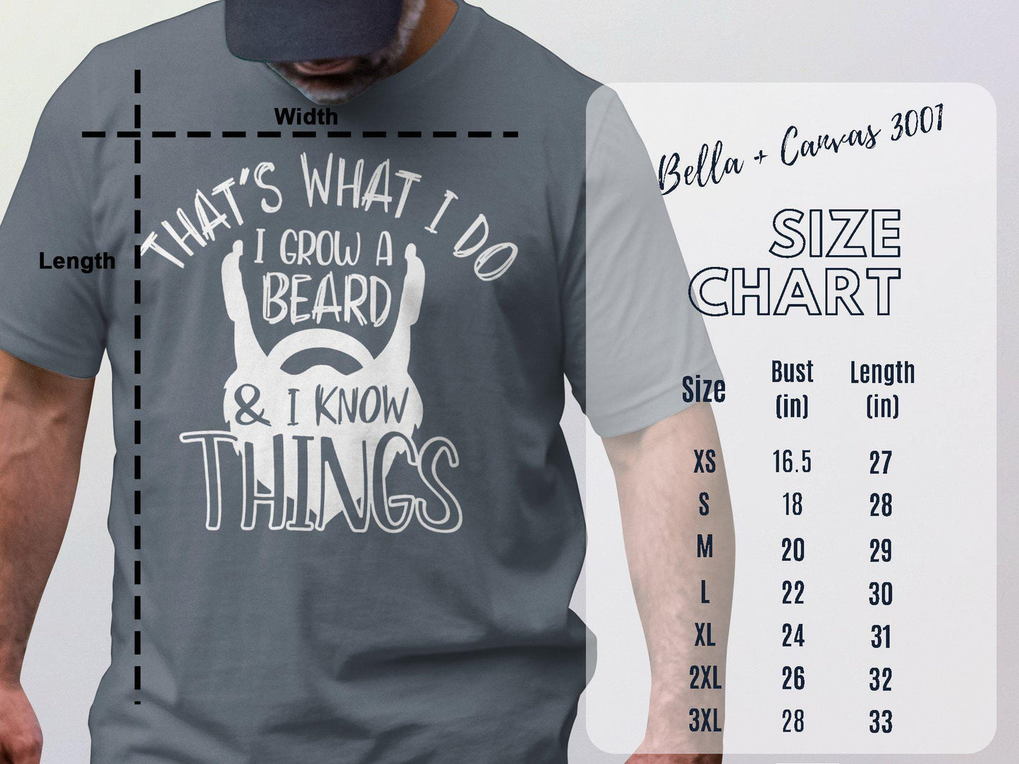 That's What I Do T-Shirts, I Grow A Beard and I Know Things, Gift for Dad, Cool Father's Day T-Shirts, Novelty Dad T-Shirts, Mens T-Shirts