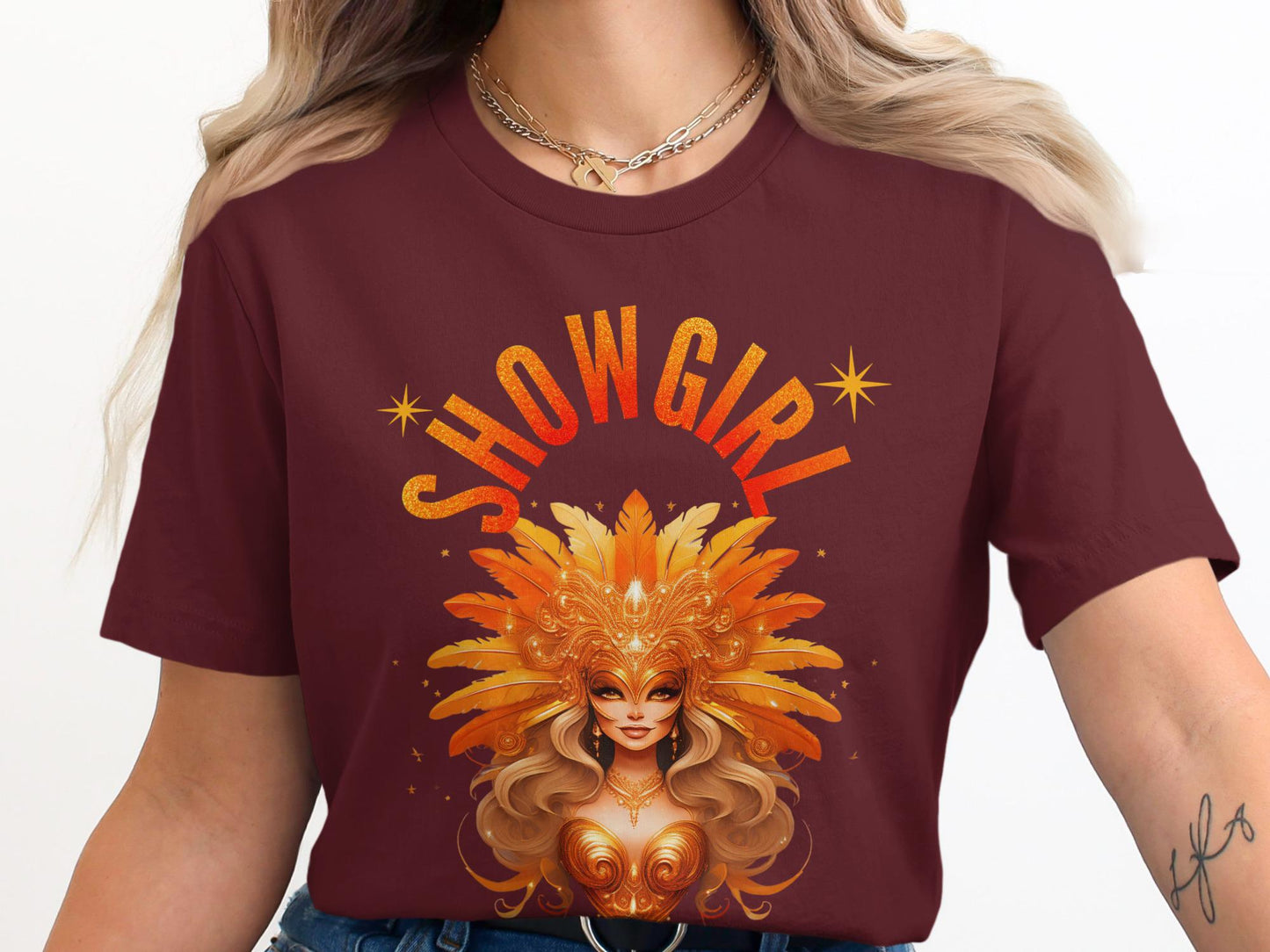 Showgirl T-Shirt, Glamorous Carnival Queen Tee