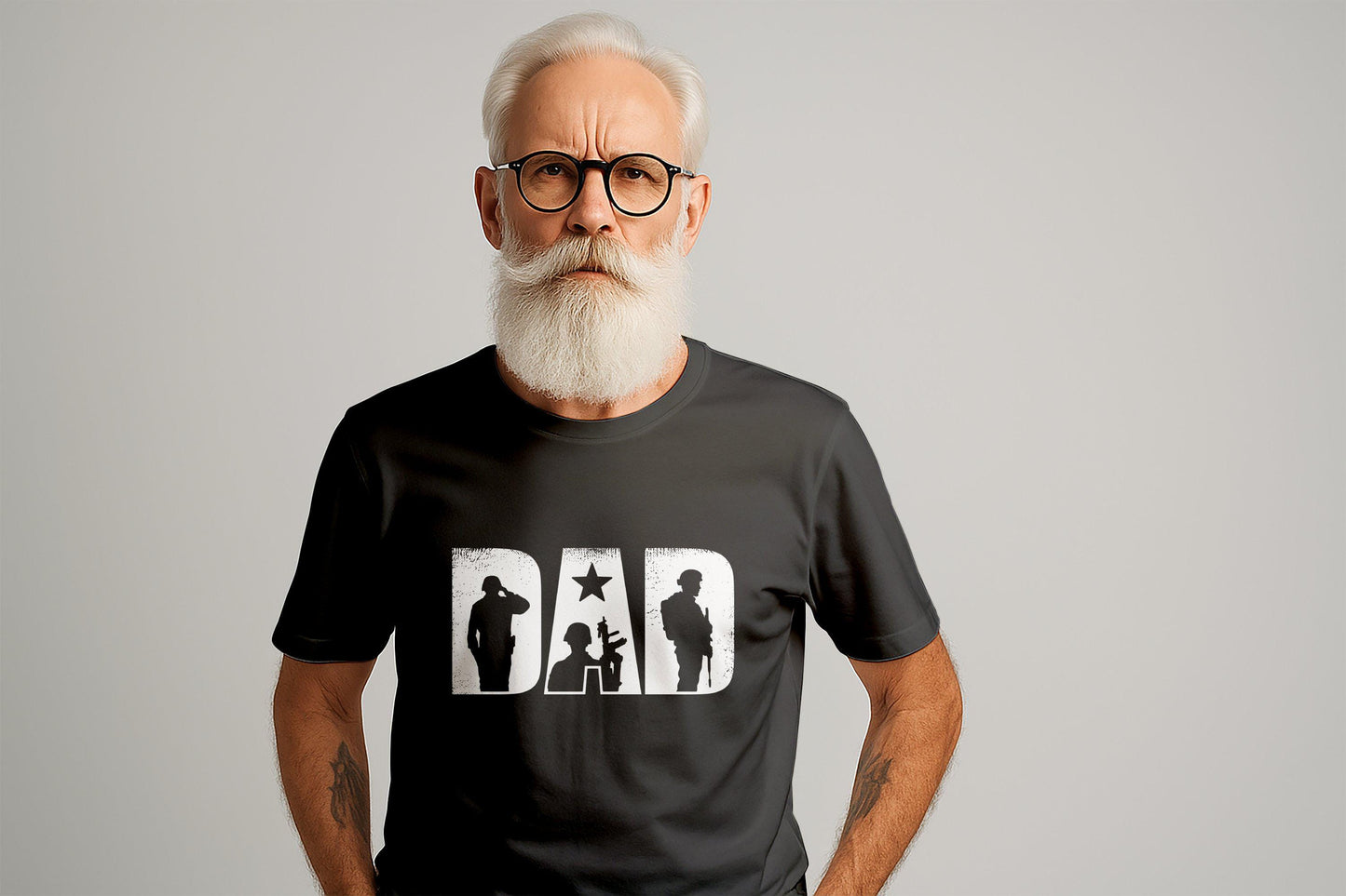 Military Dad T-Shirt: Soldier Silhouette Design