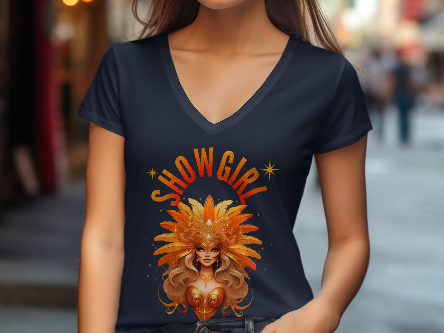 Showgirl T-Shirt, Glamorous Carnival Queen Tee