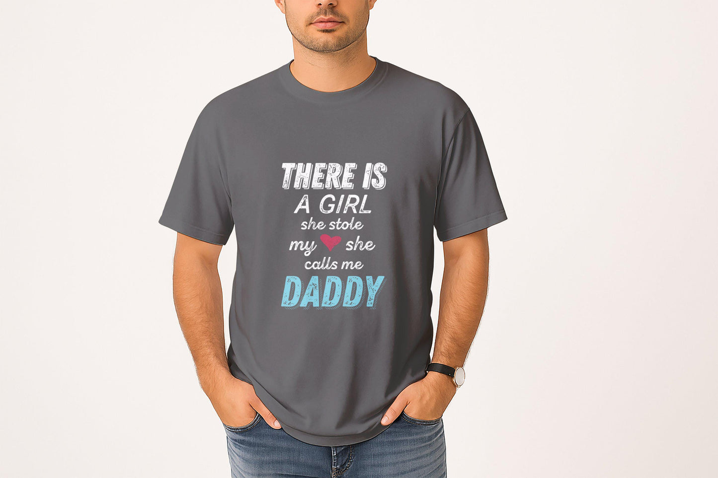 There is A Girl Daddy T-Shirts, New Dad Tees, Father Daughter Tees, Funny Dad T Shirts, Gift for Dad, Cool Dads T Shirts, Daddy Graphic Tees