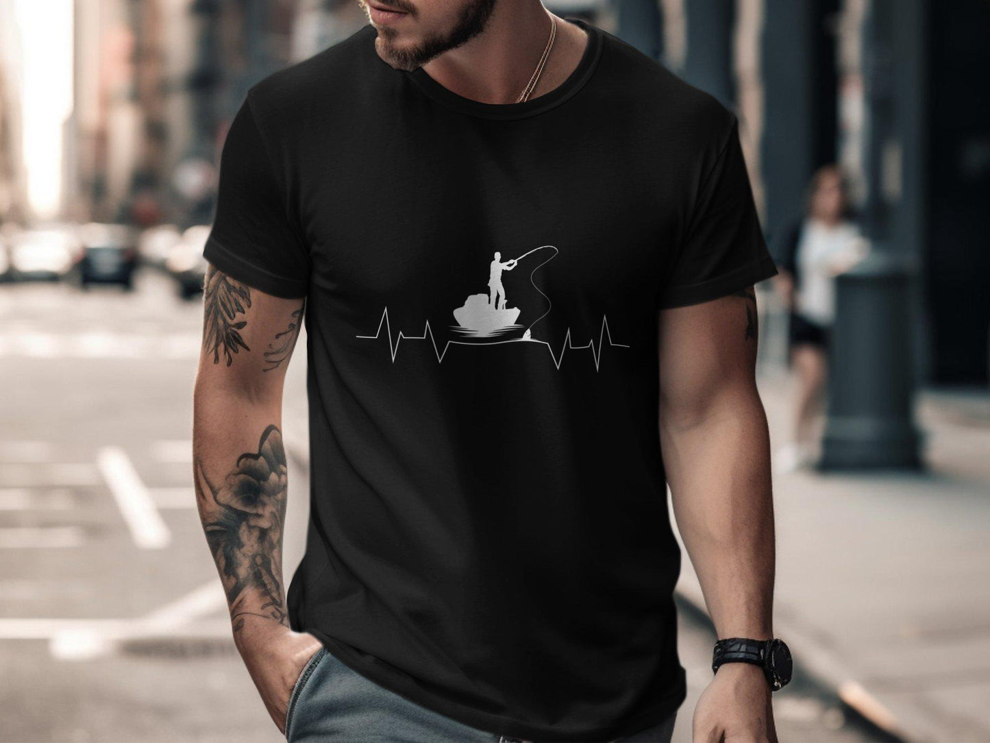 Fishing Heartbeat T-Shirt: Angler Bass Boat Design