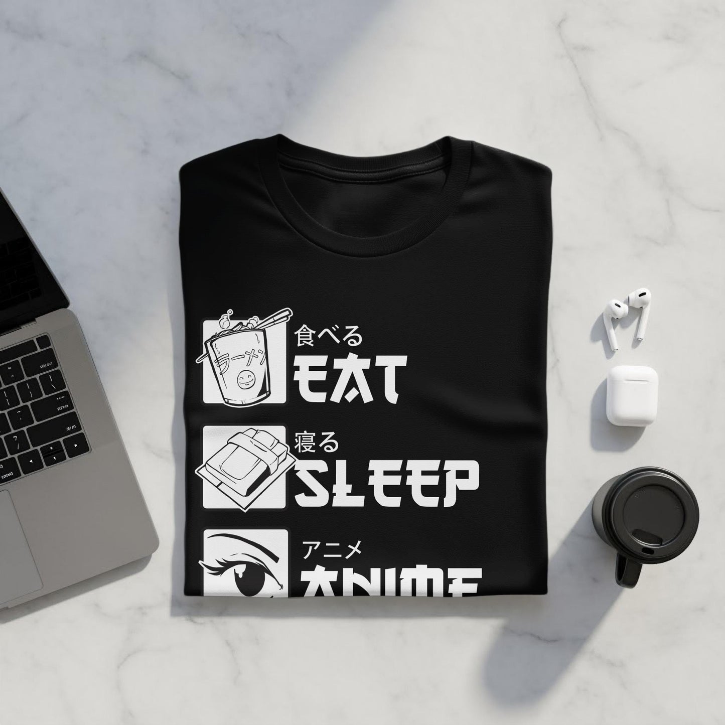 Eat Sleep Anime Repeat T-Shirt, Otaku Graphic Tee