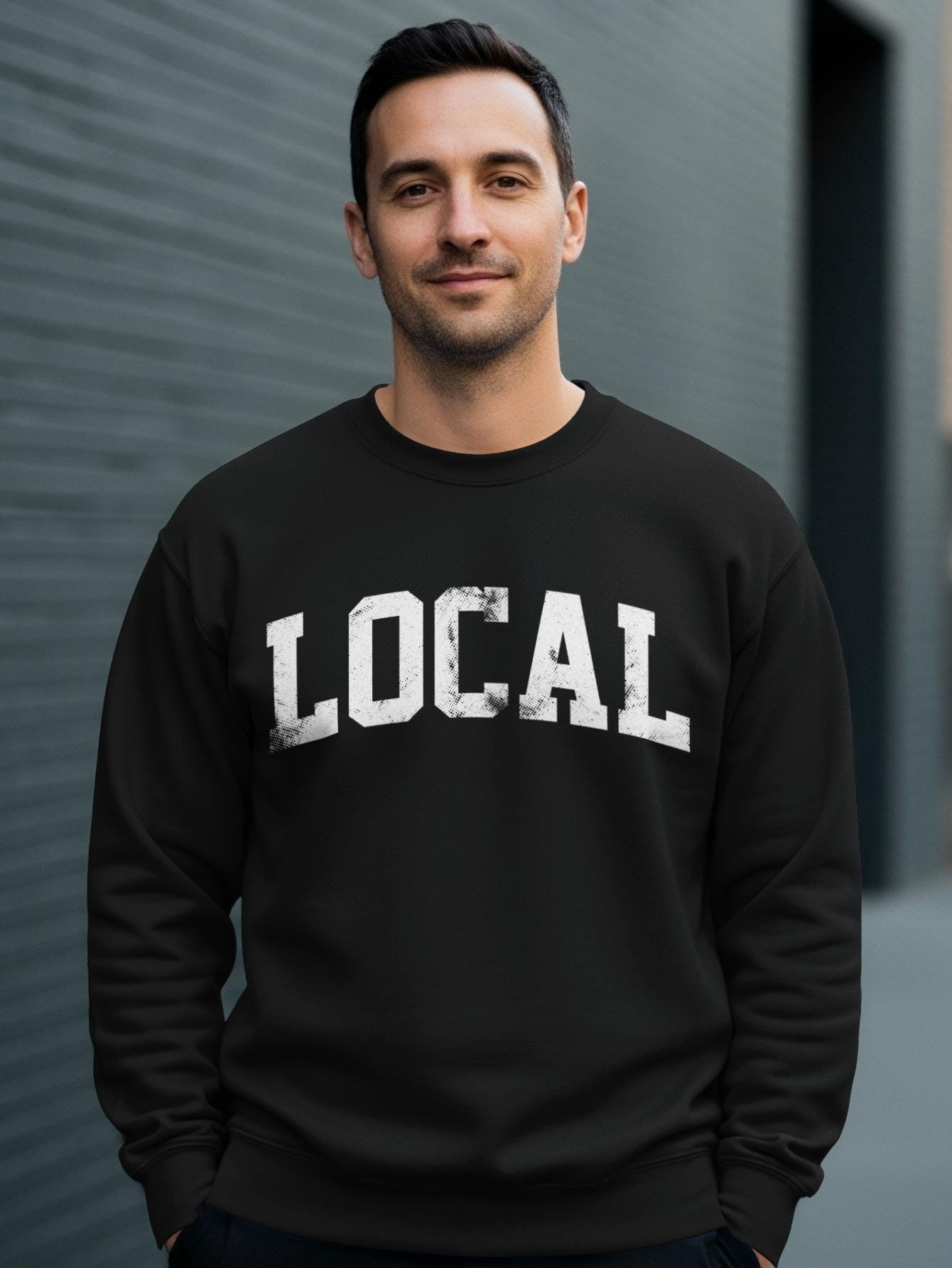 Distressed Local Graphic Tee, Urban Style Unisex T-Shirt