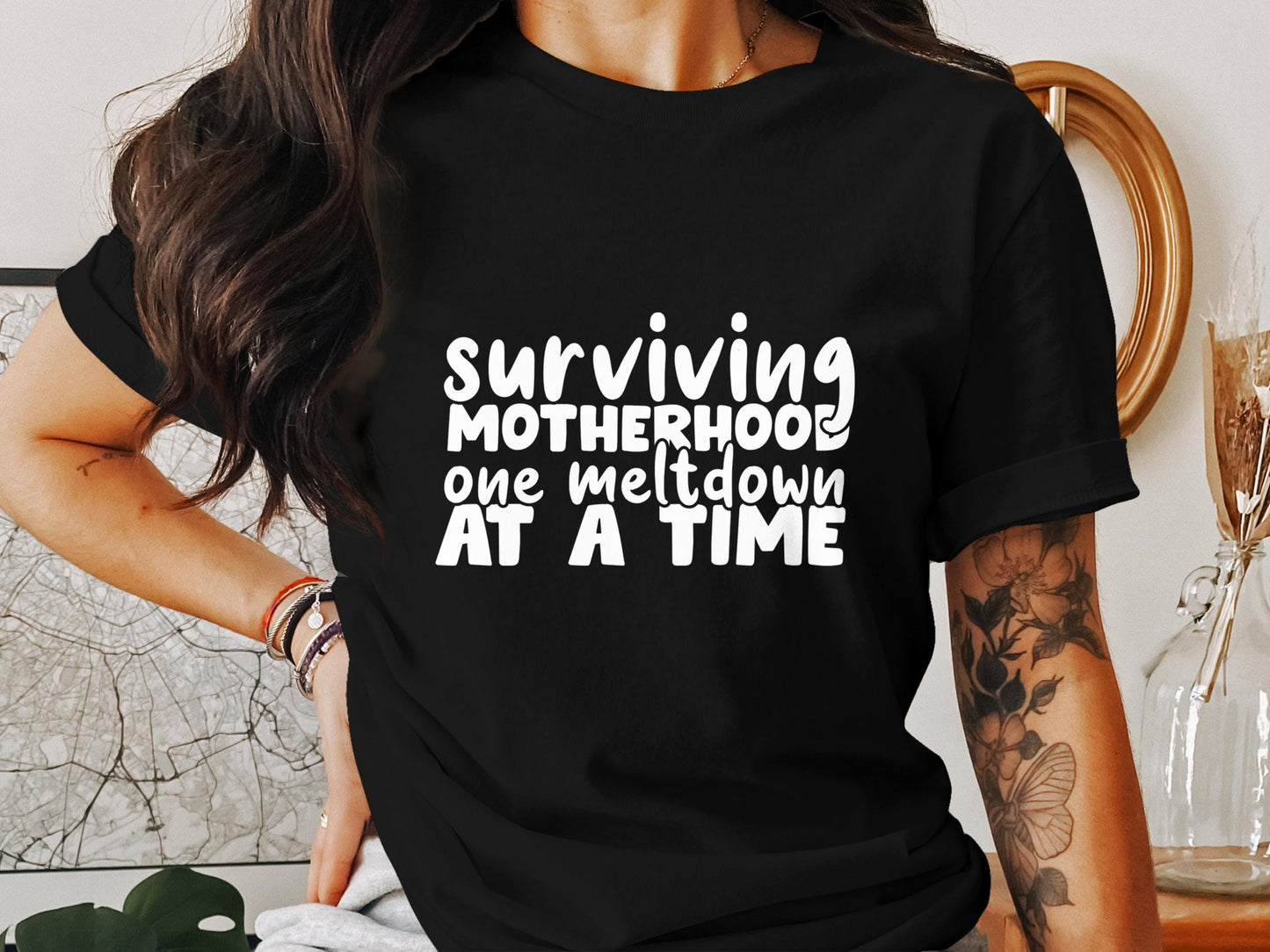 Surviving Motherhood T-Shirt: Funny Mom Life Tee