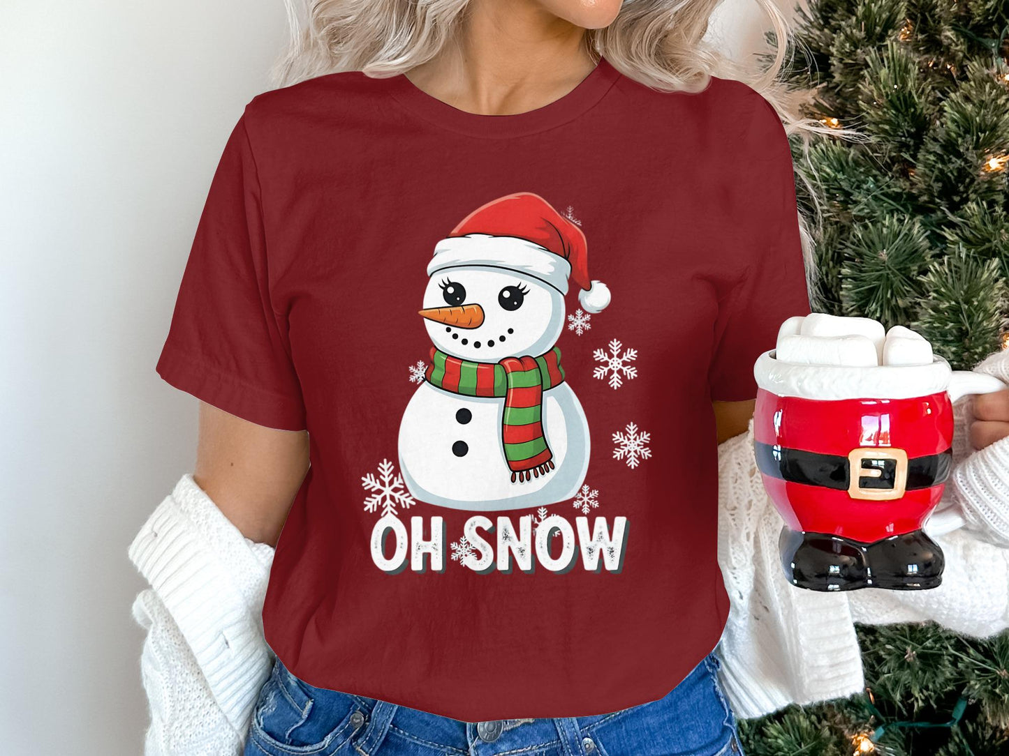 Oh Snow Cute Snowman T-Shirt, Holiday T-Shirt, Christmas T-Shirt, Winter T-Shirt, Festive T-Shirt, Seasonal T-Shirt