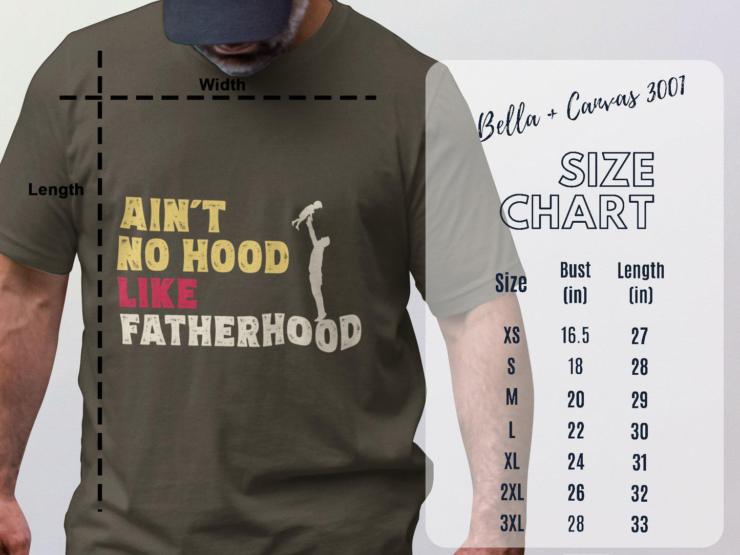 Aint No Hood Like Fatherhood T-Shirts, Gift for Dad, Fathers Day T-Shirts, Fathers Day Gift, Funny Dad Shirt, New Dad, Gift for Him