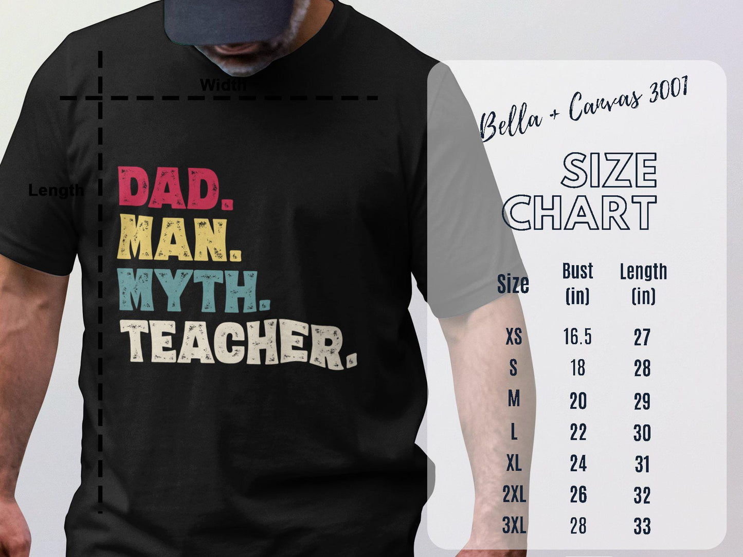 Dad Man Myth Teacher T Shirts, Fathers Day Gift, Mens Dad Shirt, Dad Hero Shirt, Gift for Dad, Best Dad Ever, Dad Birthday
