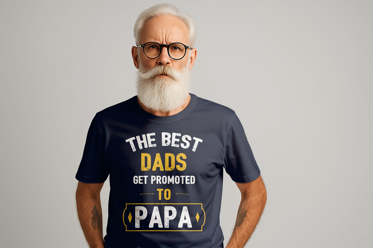The Best Dads Get Promoted to Papa T-Shirts, Gift for Dad, Father's Day Apparel, New Dad T-Shirt, Papa T-Shirt