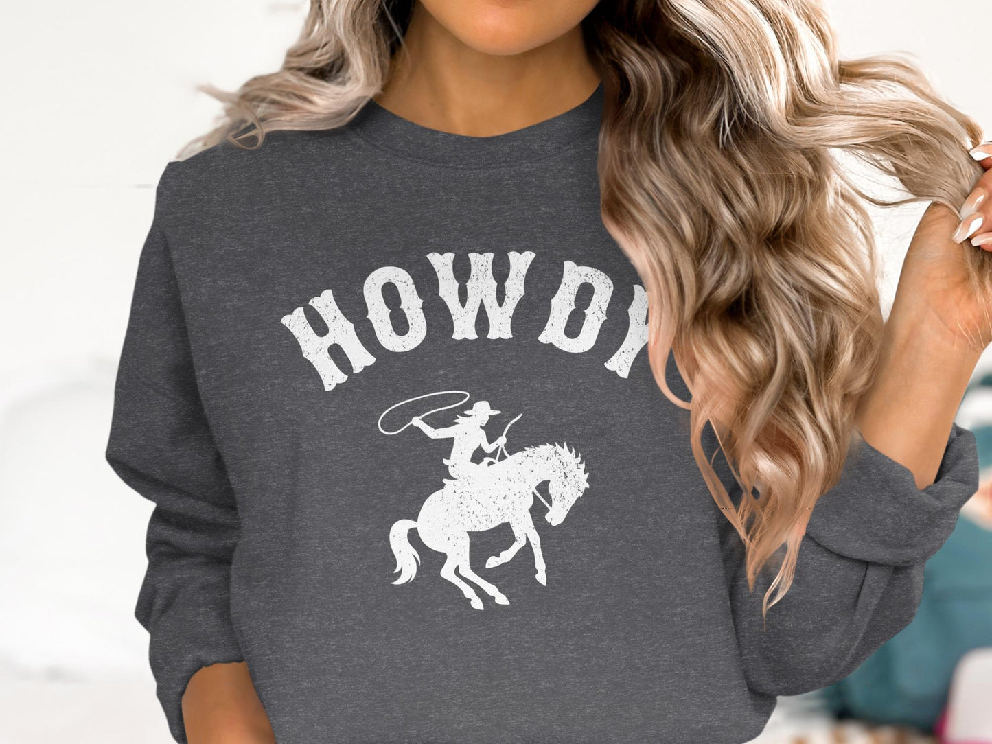 Howdy Cowboy Horse Graphic Tee, Western Style Shirt