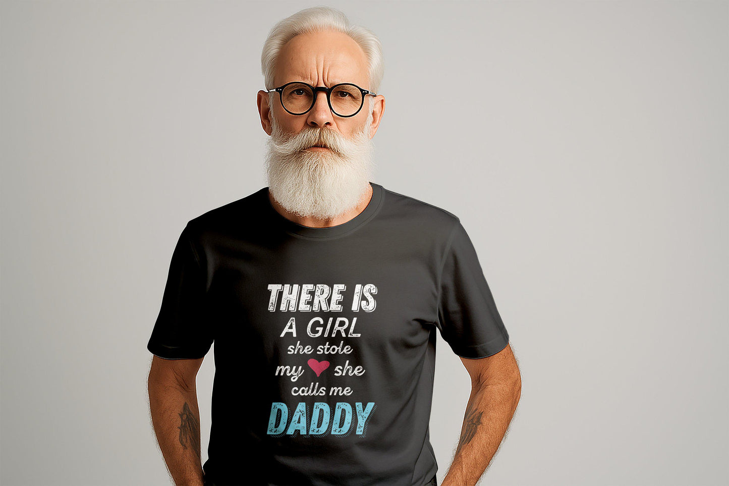 There is A Girl Daddy T-Shirts, New Dad Tees, Father Daughter Tees, Funny Dad T Shirts, Gift for Dad, Cool Dads T Shirts, Daddy Graphic Tees