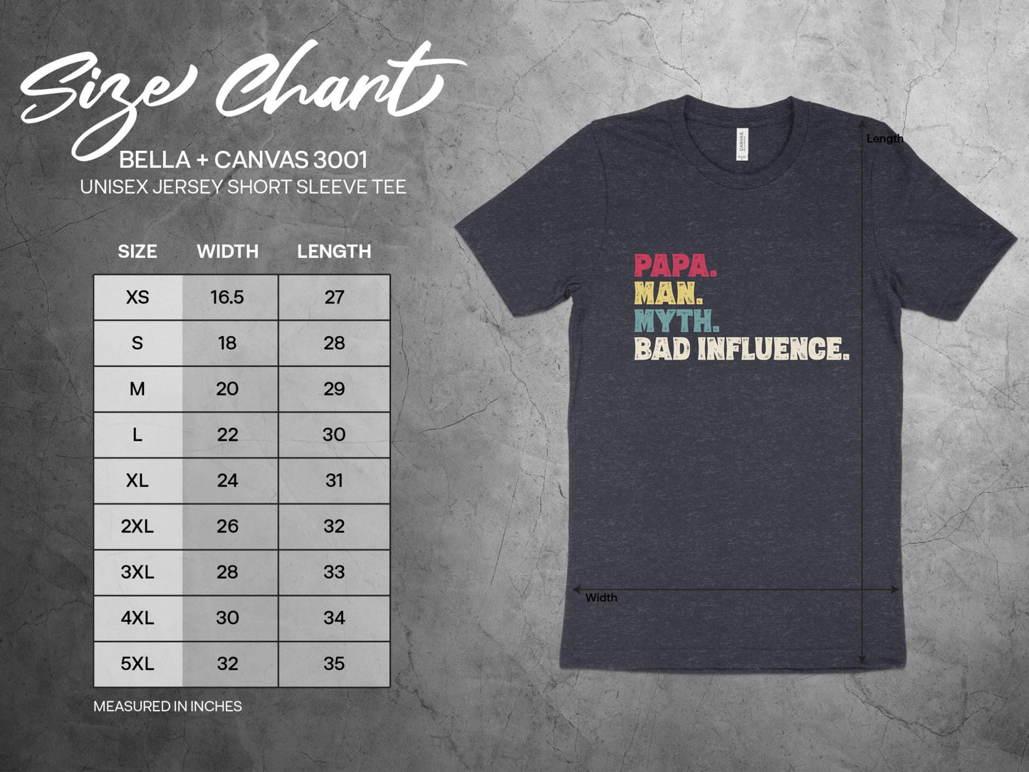 Papa Man Myth Bad Influence T-Shirt, Funny Father's Day Gift