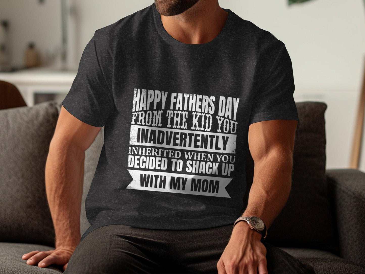 Happy Fathers Day T-Shirts, Funny Gift for Dad, Fathers Day Gift, From The Kid You Inadvertently Inherited, Best Dad Ever T-Shirts