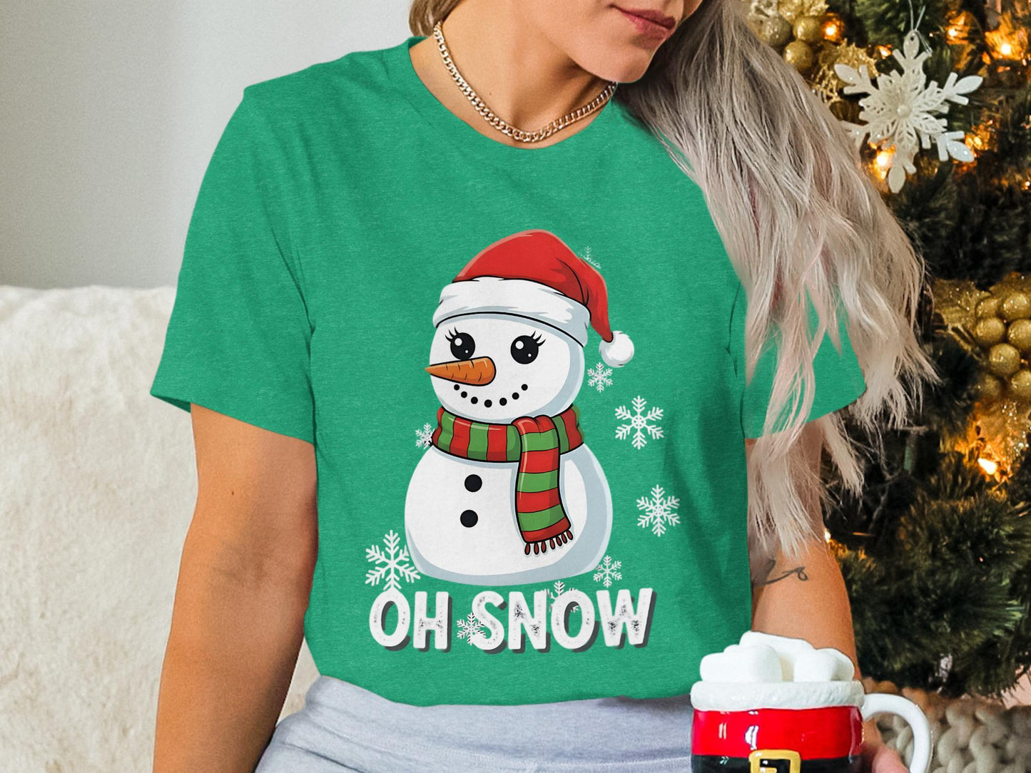 Oh Snow Cute Snowman T-Shirt, Holiday T-Shirt, Christmas T-Shirt, Winter T-Shirt, Festive T-Shirt, Seasonal T-Shirt