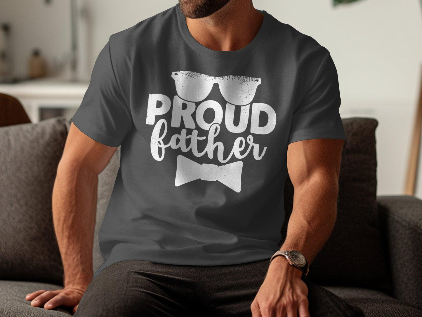 Proud Father T-Shirts, Father's Day Gift, Gift for Dad, Papa T-Shirts, Mens Graphic Tee, Birthday Gift, Dad T-Shirts, Fashionable Dad Wear
