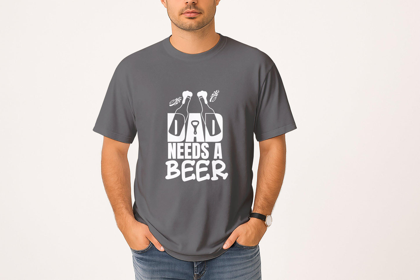 Dad Needs A Beer T-Shirts, Fathers Day Gift, Funny Dad Shirt, Beer Lover Tees, Gift For Dad, Dad Birthday Gift, Beer T-Shirts